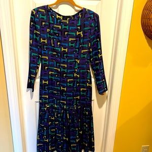 Nicole Farhi for Stephen Marks - silk dress with geometric pattern